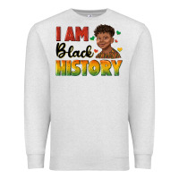 Oatmeal Heather i am black history with afro black boy Premium Sweatshirt - texasbilliewilder