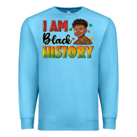 Ocean Blue i am black history with afro black boy Premium Sweatshirt - texasbilliewilder
