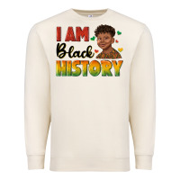 Sandshell i am black history with afro black boy Premium Sweatshirt - texasbilliewilder