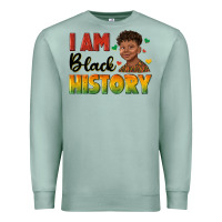 Seafoam i am black history with afro black boy Premium Sweatshirt - texasbilliewilder