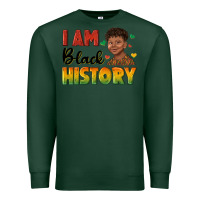 Sports Green i am black history with afro black boy Premium Sweatshirt - texasbilliewilder