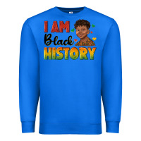 True Royal i am black history with afro black boy Premium Sweatshirt - texasbilliewilder