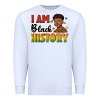 White i am black history with afro black boy Premium Sweatshirt - texasbilliewilder