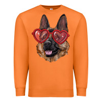 Carrot German shepherd with love glasses Premium Sweatshirt - RanaPortraitStore