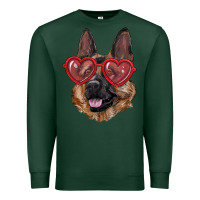 Sports Green German shepherd with love glasses Premium Sweatshirt - RanaPortraitStore