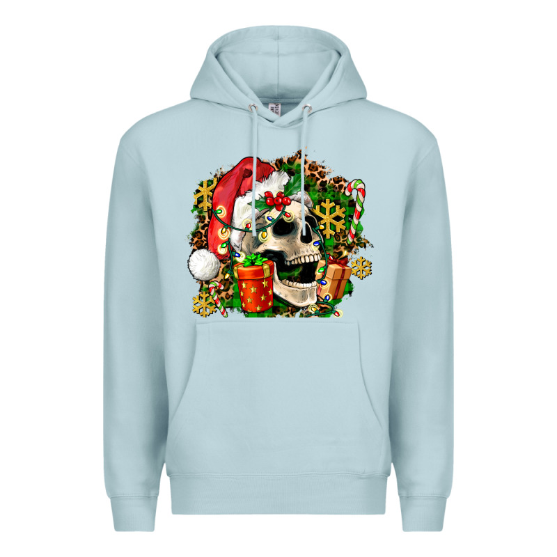 Christmas Skull And Gift Premium Hoodie by AdoDesignShop | Teevron