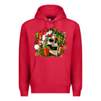 Cardinal christmas skull and gift Premium Hoodie - AdoDesignShop