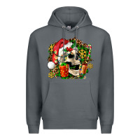 Rock christmas skull and gift Premium Hoodie - AdoDesignShop