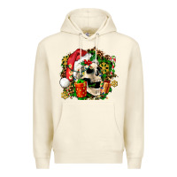 Sandshell christmas skull and gift Premium Hoodie - AdoDesignShop