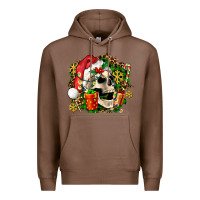 Chestnut christmas skull and gift Premium Hoodie - AdoDesignShop