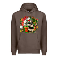 Coffee christmas skull and gift Premium Hoodie - AdoDesignShop