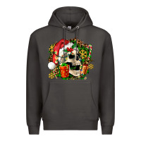 Smoke christmas skull and gift Premium Hoodie - AdoDesignShop