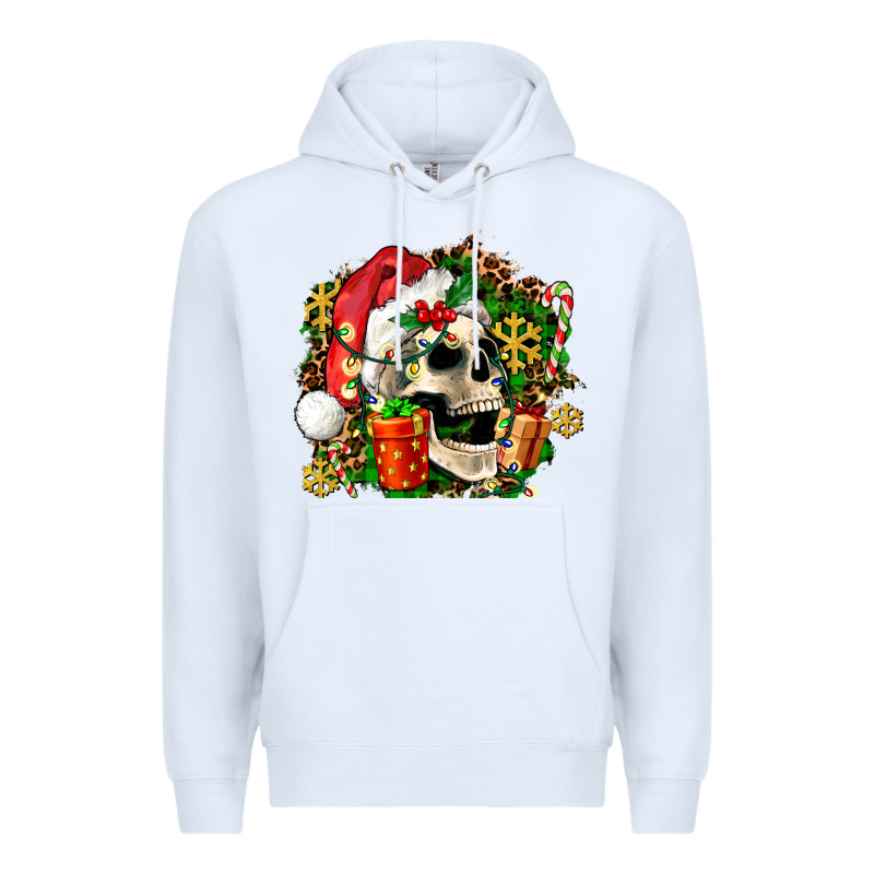 Christmas Skull And Gift Premium Hoodie by AdoDesignShop | Teevron