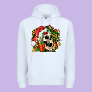 Christmas Skull And Gift Premium Hoodie Designed By Adodesignshop