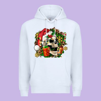 Christmas Skull And Gift Premium Hoodie Designed By Adodesignshop