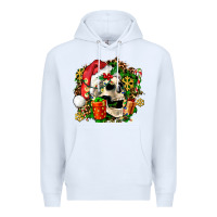 White christmas skull and gift Premium Hoodie - AdoDesignShop
