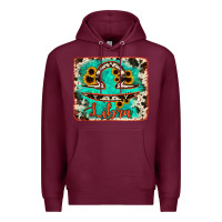 Burgundy libra turquoise cowhide Premium Hoodie - RanaPortraitStore