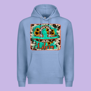 Libra Turquoise Cowhide Premium Hoodie Designed By Ranaportraitstore