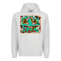Dove Grey libra turquoise cowhide Premium Hoodie - RanaPortraitStore