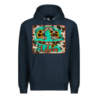 Navy libra turquoise cowhide Premium Hoodie - RanaPortraitStore