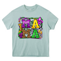 Arona Mardi Gras leopard frame mama Mother's Day Heavy Core Tee - LillyAllenDesigns