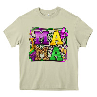 Mossy Mardi Gras leopard frame mama Mother's Day Heavy Core Tee - LillyAllenDesigns