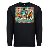 Black western running horses Premium Sweatshirt - Zillion Design Studio