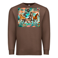 Chestnut western running horses Premium Sweatshirt - Zillion Design Studio