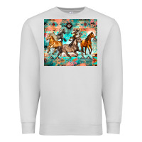 Dove Grey western running horses Premium Sweatshirt - Zillion Design Studio