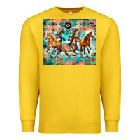 Lemon western running horses Premium Sweatshirt - Zillion Design Studio