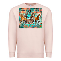 Pale Pink western running horses Premium Sweatshirt - Zillion Design Studio
