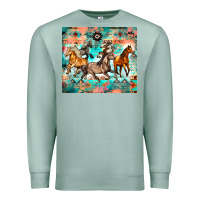 Seafoam western running horses Premium Sweatshirt - Zillion Design Studio