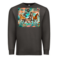 Smoke western running horses Premium Sweatshirt - Zillion Design Studio