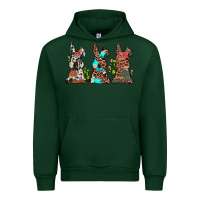 Forest Green leopard cowhide turquoise cactus bunny's Urban Hoodie - JahusDesignShop
