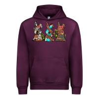 Mauve Wine leopard cowhide turquoise cactus bunny's Urban Hoodie - JahusDesignShop