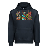 Navy leopard cowhide turquoise cactus bunny's Urban Hoodie - JahusDesignShop