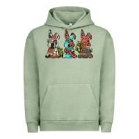 Pigment Oil Green leopard cowhide turquoise cactus bunny's Urban Hoodie - JahusDesignShop