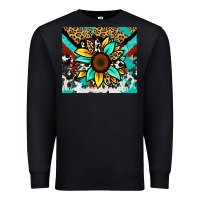 Black turquoise gemstone sunflower Premium Sweatshirt - Zillion Design Studio