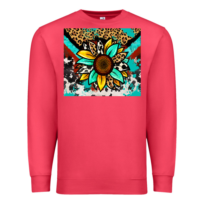 Turquoise Gemstone Sunflower Premium Sweatshirt by Zillion Design Studio | Teevron