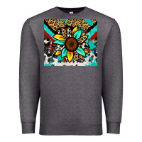 Charcoal Heather turquoise gemstone sunflower Premium Sweatshirt - Zillion Design Studio