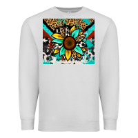 Dove Grey turquoise gemstone sunflower Premium Sweatshirt - Zillion Design Studio
