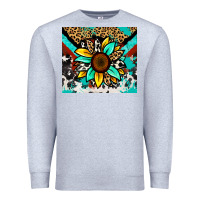 Heather Grey turquoise gemstone sunflower Premium Sweatshirt - Zillion Design Studio