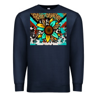 Navy turquoise gemstone sunflower Premium Sweatshirt - Zillion Design Studio