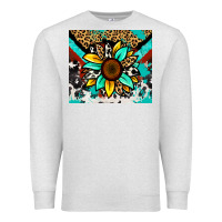 Oatmeal Heather turquoise gemstone sunflower Premium Sweatshirt - Zillion Design Studio