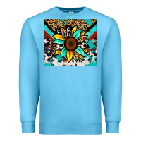 Ocean Blue turquoise gemstone sunflower Premium Sweatshirt - Zillion Design Studio