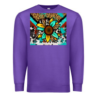 Purple turquoise gemstone sunflower Premium Sweatshirt - Zillion Design Studio
