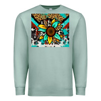 Seafoam turquoise gemstone sunflower Premium Sweatshirt - Zillion Design Studio
