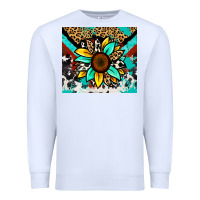 White turquoise gemstone sunflower Premium Sweatshirt - Zillion Design Studio