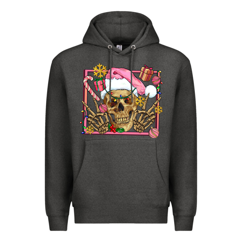 Pink Christmas Skeleton Premium Hoodie by AdoDesignShop | Teevron