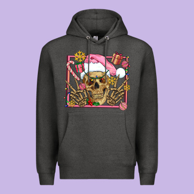 Pink Christmas Skeleton Premium Hoodie Designed By Adodesignshop